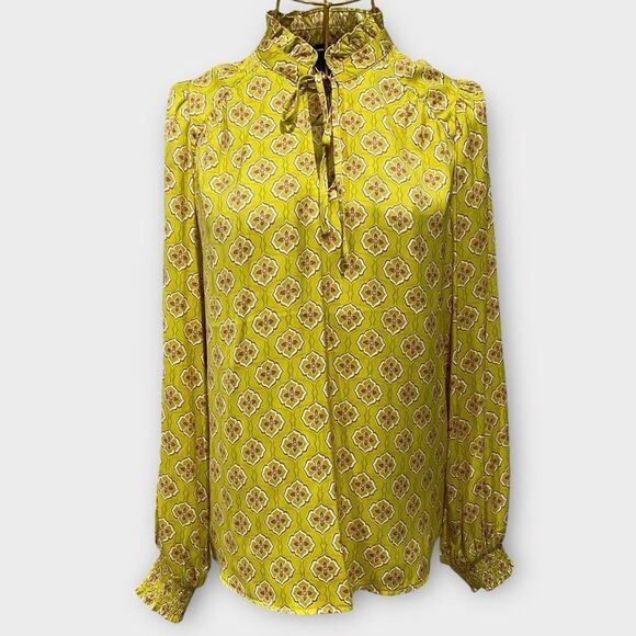 Rachel Rachel Roy Yellow Patterned Blouse Size S - Picture 1 of 6